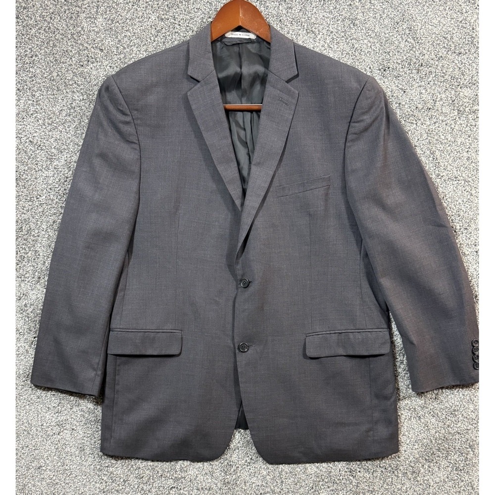 Joseph Abboud 44R Charcoal Gray 100% Wool Sport Coat Blazer 2 Button